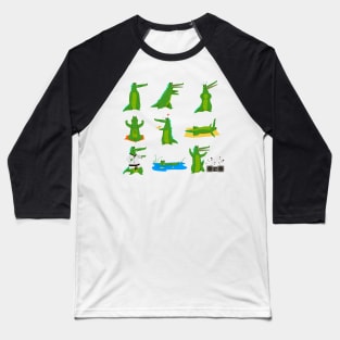 Alligator Cartoon Funny Baseball T-Shirt